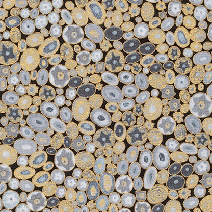cotton - Gustav Klimt Jewel Ovals Metallic fabric BlackGOLD - FO:REST Fabric 布恩堂Liberty fabrictana lawnjapanese fabricykk zipper