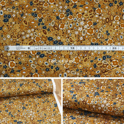 cotton - Gustav Klimt Jewel Ovals Metallic fabric BlackGOLD - FO:REST Fabric 布恩堂Liberty fabrictana lawnjapanese fabricykk zipper