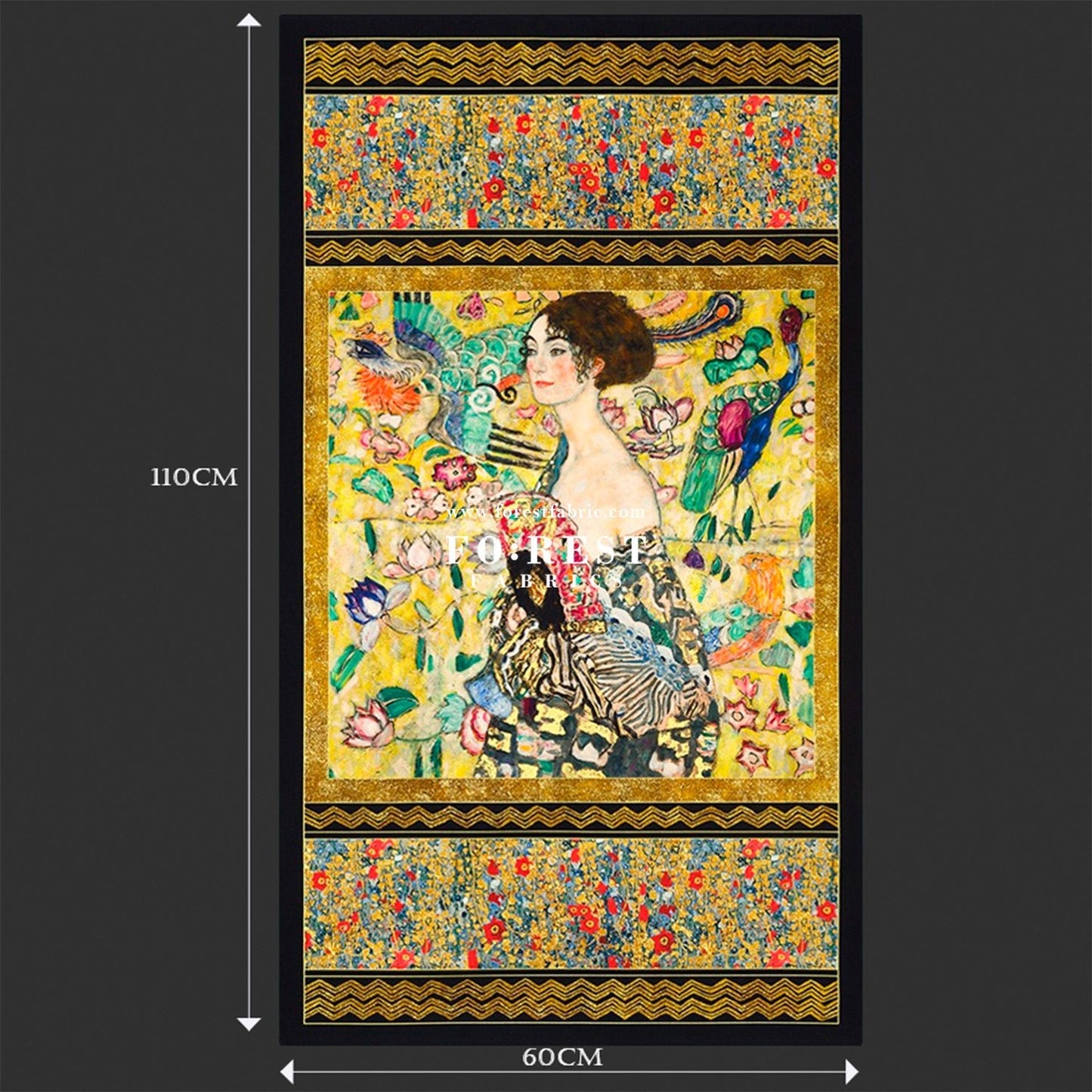 cotton - Gustav Klimt Lady with a fan Panel fabric - FO:REST Fabric 布恩堂Liberty fabrictana lawnjapanese fabricykk zipper