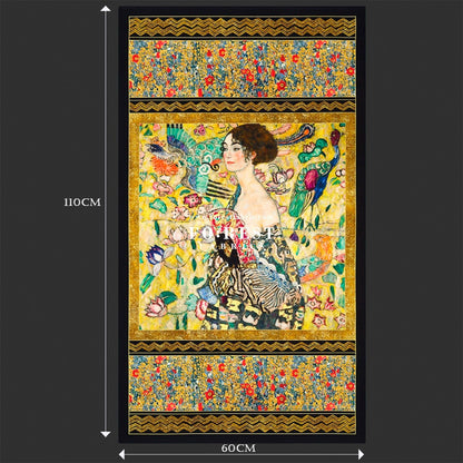 cotton - Gustav Klimt Lady with a fan Panel fabric - FO:REST Fabric 布恩堂Liberty fabrictana lawnjapanese fabricykk zipper