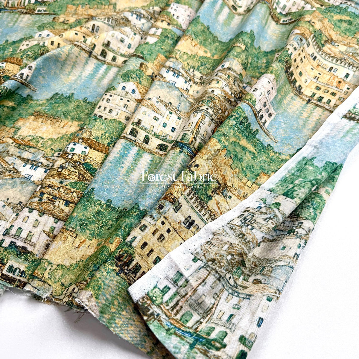 cotton - Gustav Klimt Lake fabric - FO:REST Fabric 布恩堂Liberty fabrictana lawnjapanese fabricykk zipper
