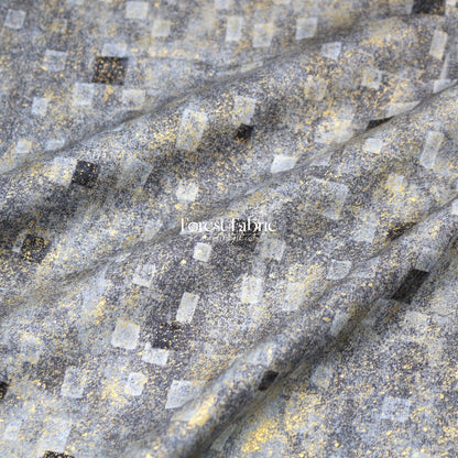 cotton - Gustav Klimt Squares Metallic fabric Black - FO:REST Fabric 布恩堂Liberty fabrictana lawnjapanese fabricykk zipper