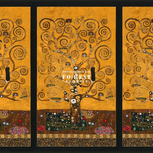 cotton - Gustav Klimt Tree of Life Panel fabric - FO:REST Fabric 布恩堂Liberty fabrictana lawnjapanese fabricykk zipper