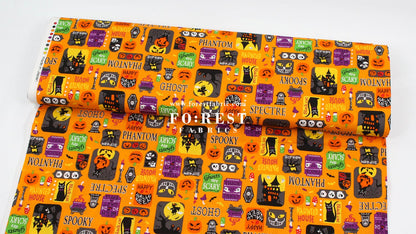 cotton - Halloween CATS fabric Orange - FO:REST Fabric 布恩堂Liberty fabrictana lawnjapanese fabricykk zipper