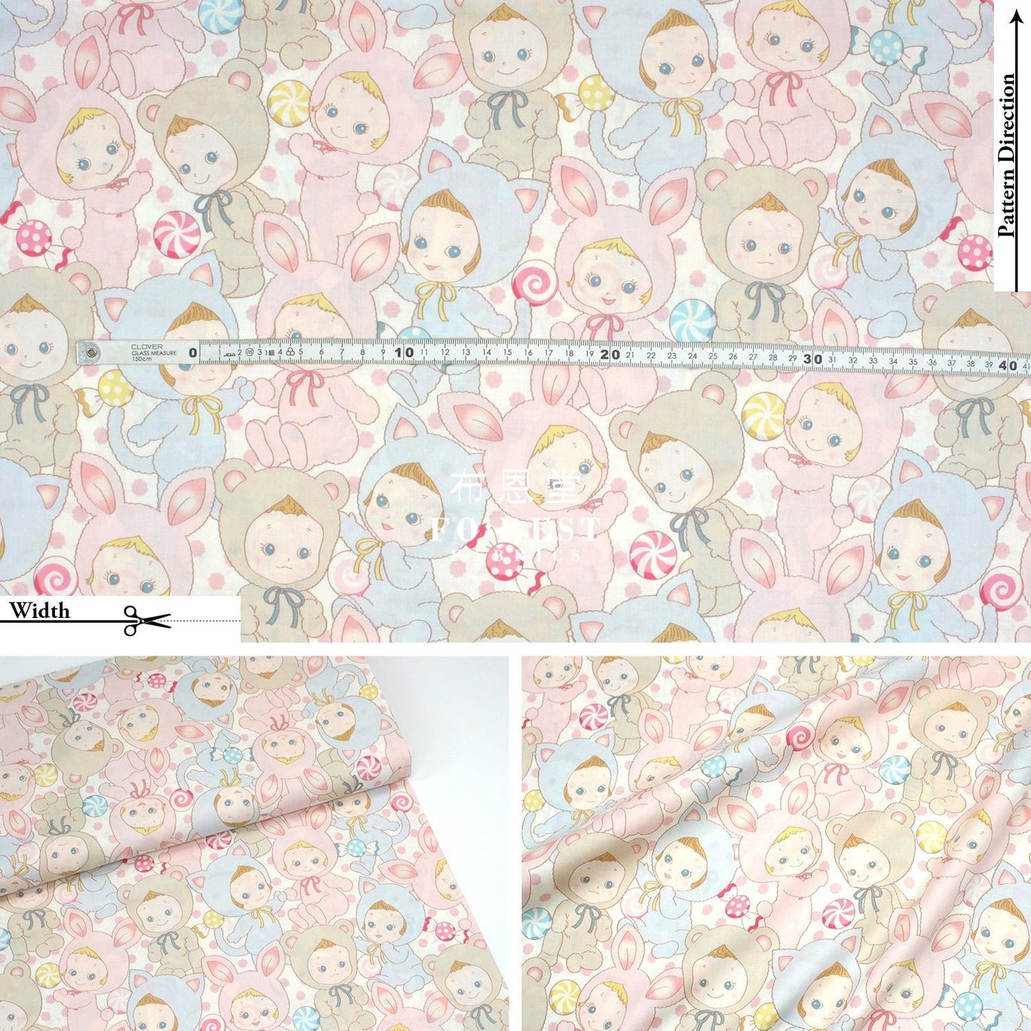 cotton - Happy PuniCandy fabric Natural - FO:REST Fabric 布恩堂Liberty fabrictana lawnjapanese fabricykk zipper