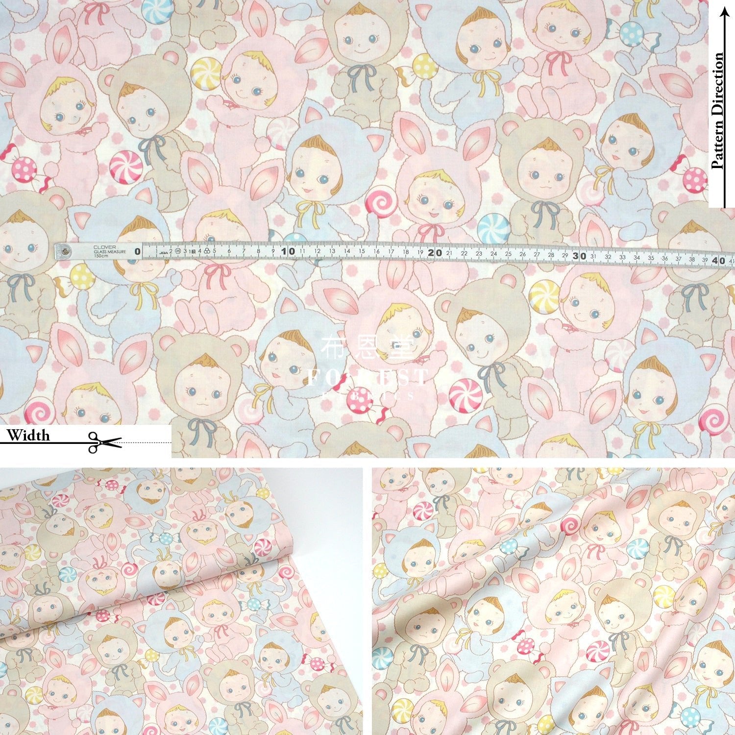 cotton - Happy PuniCandy fabric Natural - FO:REST Fabric 布恩堂Liberty fabrictana lawnjapanese fabricykk zipper