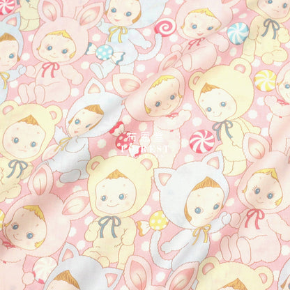 cotton - Happy PuniCandy fabric Pink - FO:REST Fabric 布恩堂Liberty fabrictana lawnjapanese fabricykk zipper