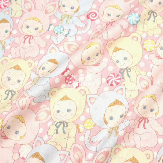 cotton - Happy PuniCandy fabric Pink - FO:REST Fabric 布恩堂Liberty fabrictana lawnjapanese fabricykk zipper