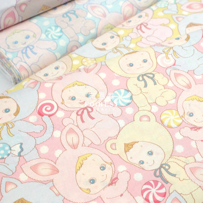 cotton - Happy PuniCandy fabric Pink - FO:REST Fabric 布恩堂Liberty fabrictana lawnjapanese fabricykk zipper