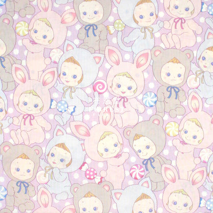 cotton - Happy PuniCandy fabric Purple - FO:REST Fabric 布恩堂Liberty fabrictana lawnjapanese fabricykk zipper