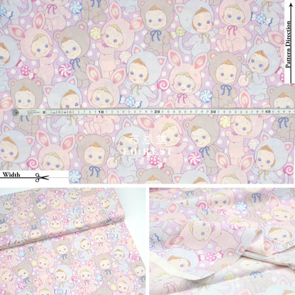cotton - Happy PuniCandy fabric Purple - FO:REST Fabric 布恩堂Liberty fabrictana lawnjapanese fabricykk zipper