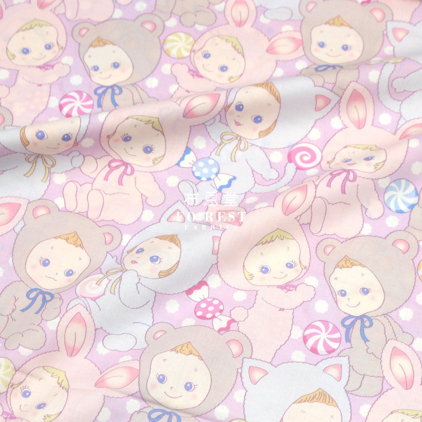 cotton - Happy PuniCandy fabric Purple - FO:REST Fabric 布恩堂Liberty fabrictana lawnjapanese fabricykk zipper
