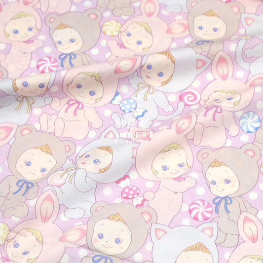 cotton - Happy PuniCandy fabric Purple - FO:REST Fabric 布恩堂Liberty fabrictana lawnjapanese fabricykk zipper