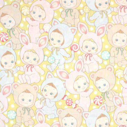cotton - Happy PuniCandy fabric Yellow - FO:REST Fabric 布恩堂Liberty fabrictana lawnjapanese fabricykk zipper