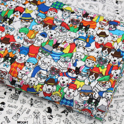 cotton - Hat Dogs fabric colurful - FO:REST Fabric 布恩堂Liberty fabrictana lawnjapanese fabricykk zipper