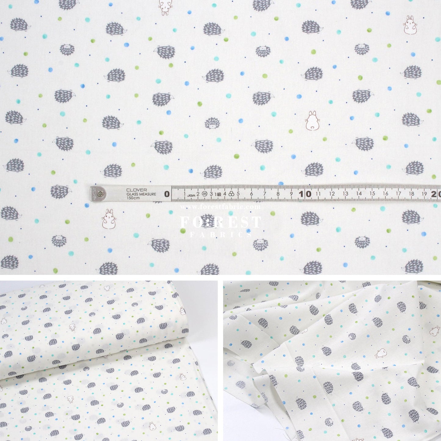 cotton - Hedgehog Rabbit fabric - FO:REST Fabric 布恩堂Liberty fabrictana lawnjapanese fabricykk zipper