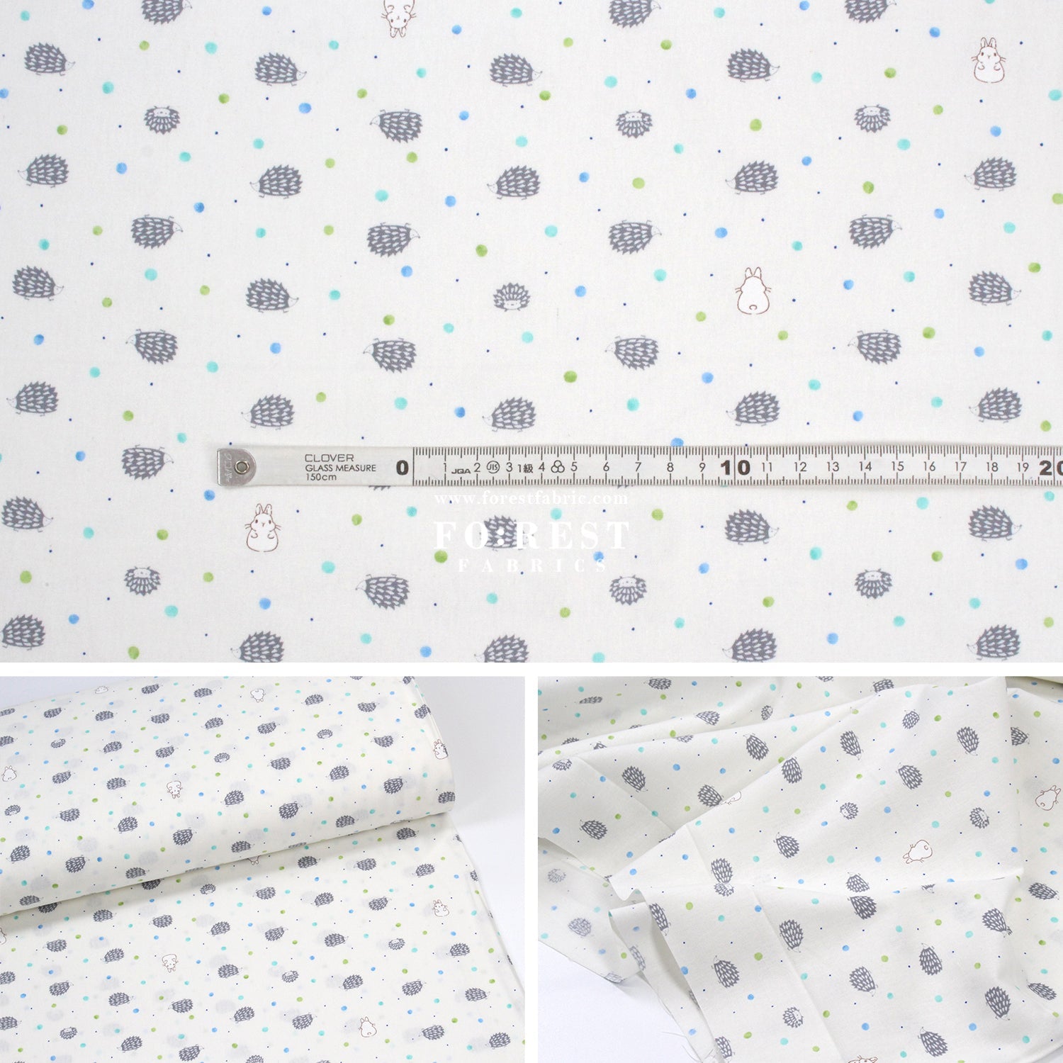 cotton - Hedgehog Rabbit fabric - FO:REST Fabric 布恩堂Liberty fabrictana lawnjapanese fabricykk zipper