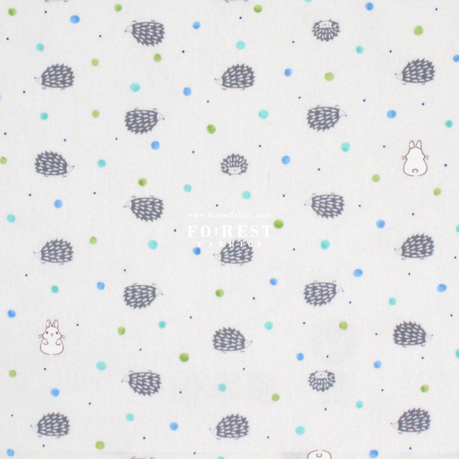 cotton - Hedgehog Rabbit fabric - FO:REST Fabric 布恩堂Liberty fabrictana lawnjapanese fabricykk zipper
