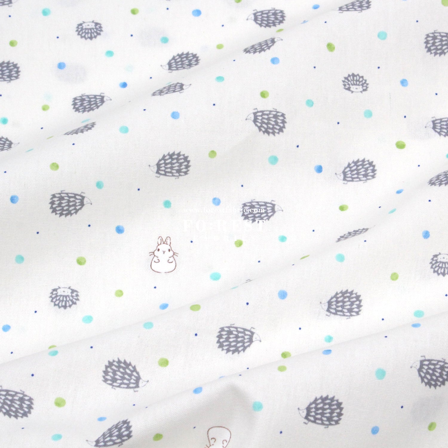 cotton - Hedgehog Rabbit fabric - FO:REST Fabric 布恩堂Liberty fabrictana lawnjapanese fabricykk zipper