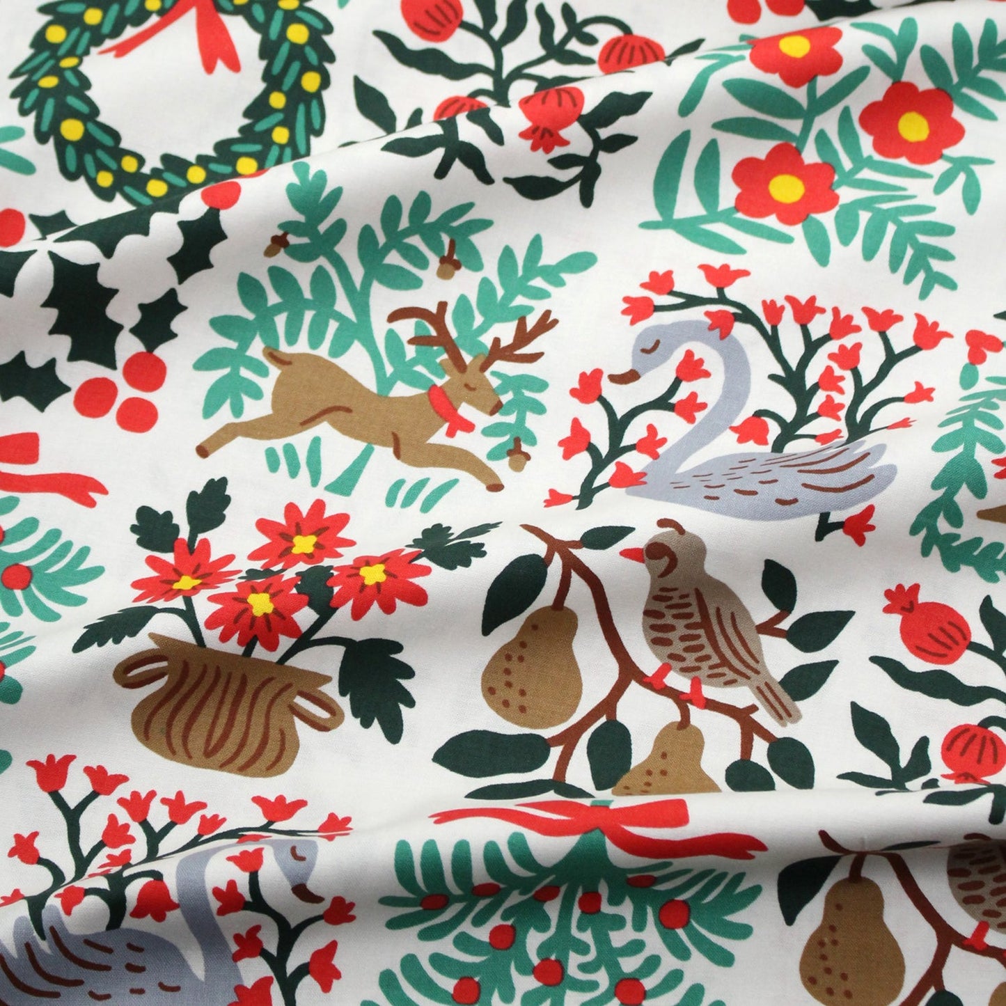 cotton - Holiday Tapestry Cream Large fabric - FO:REST Fabric 布恩堂Liberty fabrictana lawnjapanese fabricykk zipper
