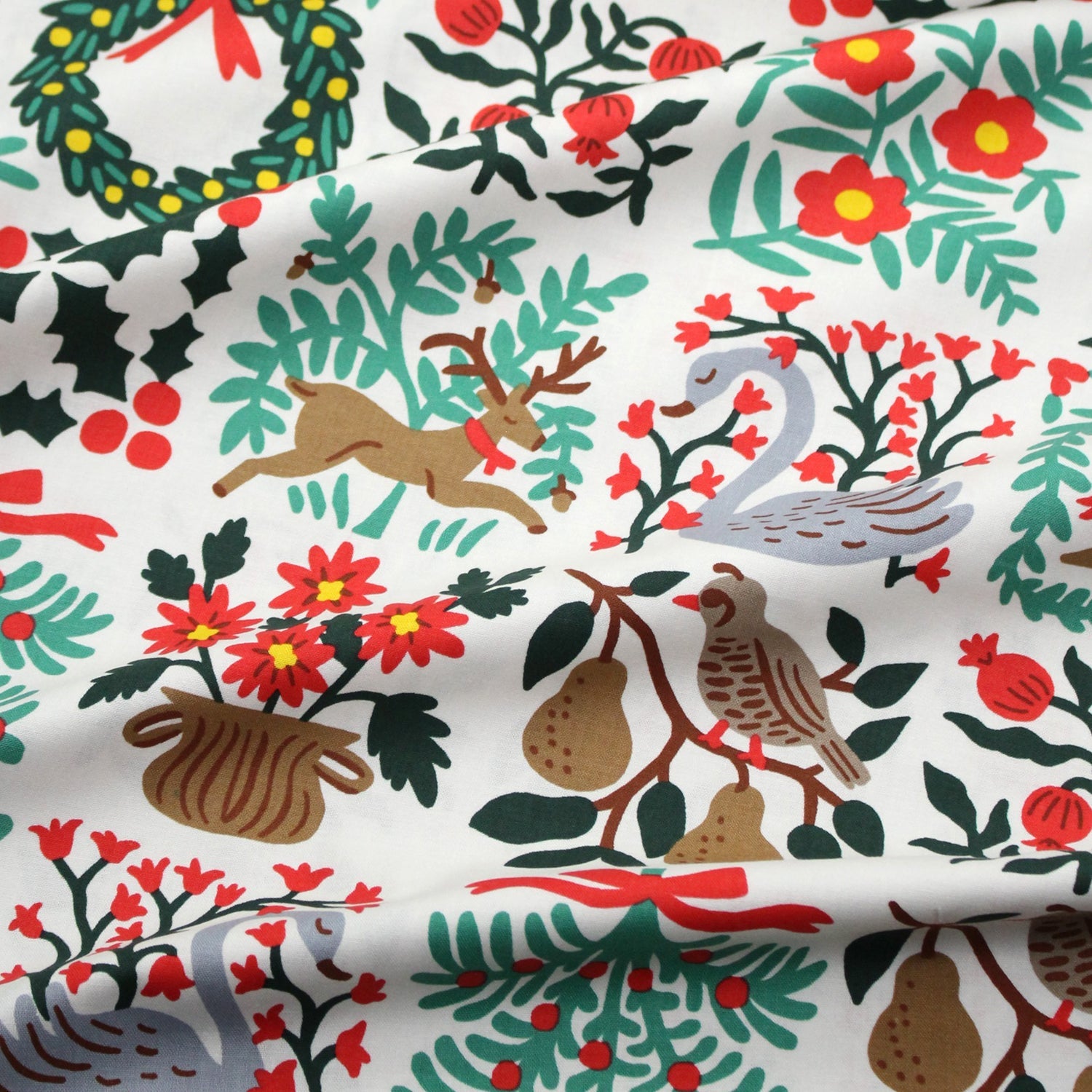 cotton - Holiday Tapestry Cream Large fabric - FO:REST Fabric 布恩堂Liberty fabrictana lawnjapanese fabricykk zipper