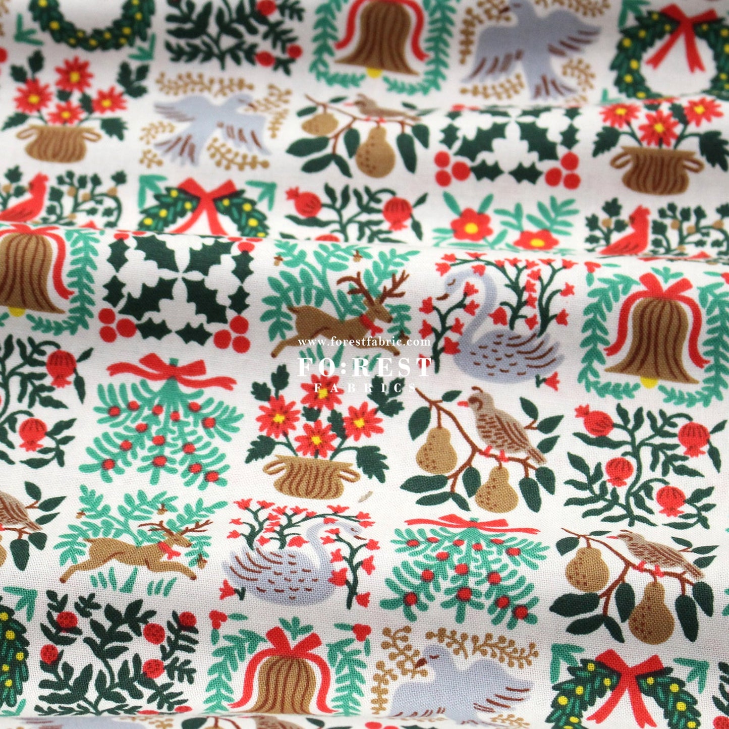 cotton - Holiday Tapestry Cream Small fabric - FO:REST Fabric 布恩堂Liberty fabrictana lawnjapanese fabricykk zipper