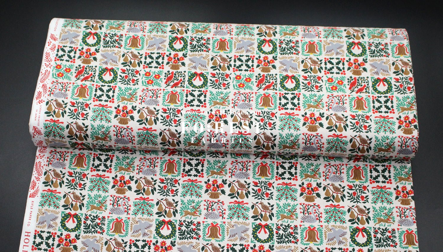 cotton - Holiday Tapestry Cream Small fabric - FO:REST Fabric 布恩堂Liberty fabrictana lawnjapanese fabricykk zipper