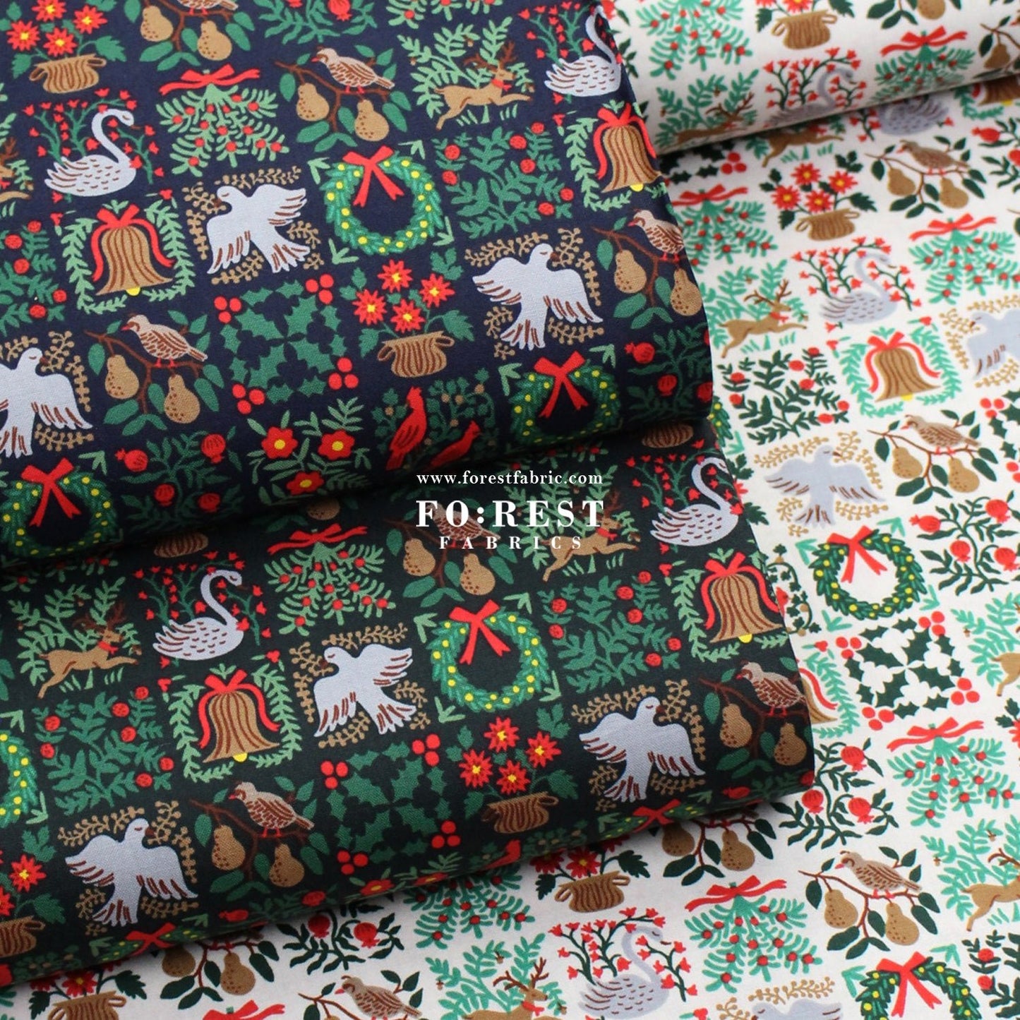 cotton - Holiday Tapestry Cream Small fabric - FO:REST Fabric 布恩堂Liberty fabrictana lawnjapanese fabricykk zipper