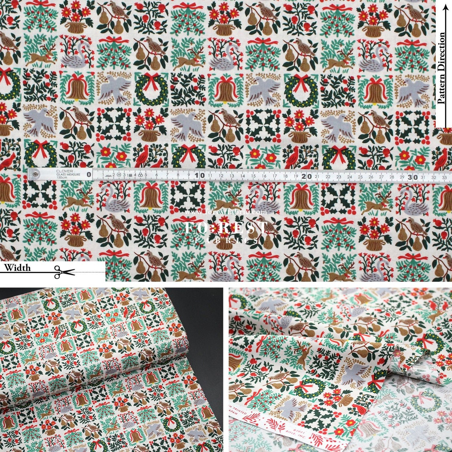 cotton - Holiday Tapestry Cream Small fabric - FO:REST Fabric 布恩堂Liberty fabrictana lawnjapanese fabricykk zipper