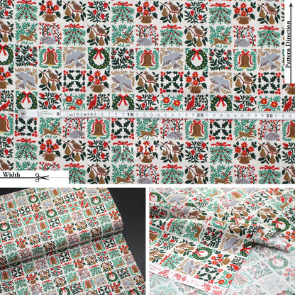 cotton - Holiday Tapestry Cream Small fabric - FO:REST Fabric 布恩堂Liberty fabrictana lawnjapanese fabricykk zipper