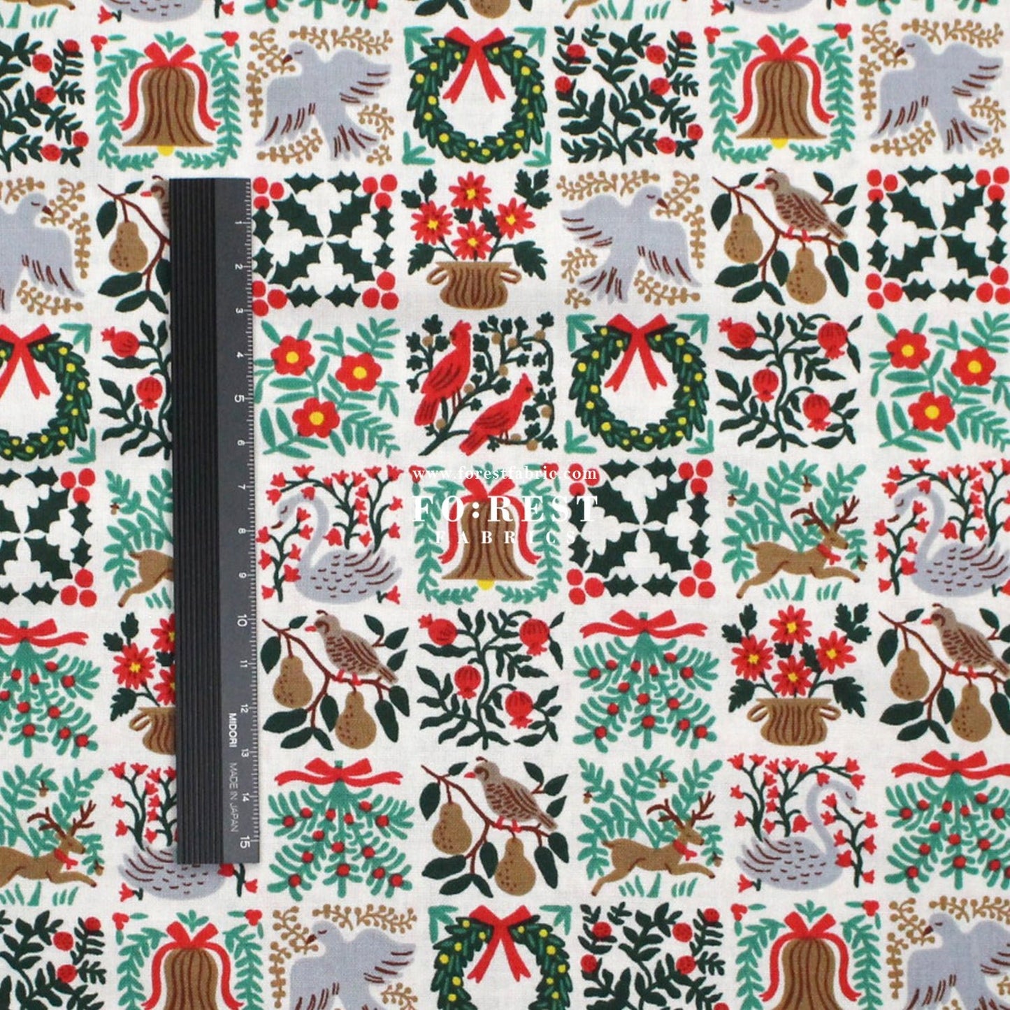 cotton - Holiday Tapestry Cream Small fabric - FO:REST Fabric 布恩堂Liberty fabrictana lawnjapanese fabricykk zipper
