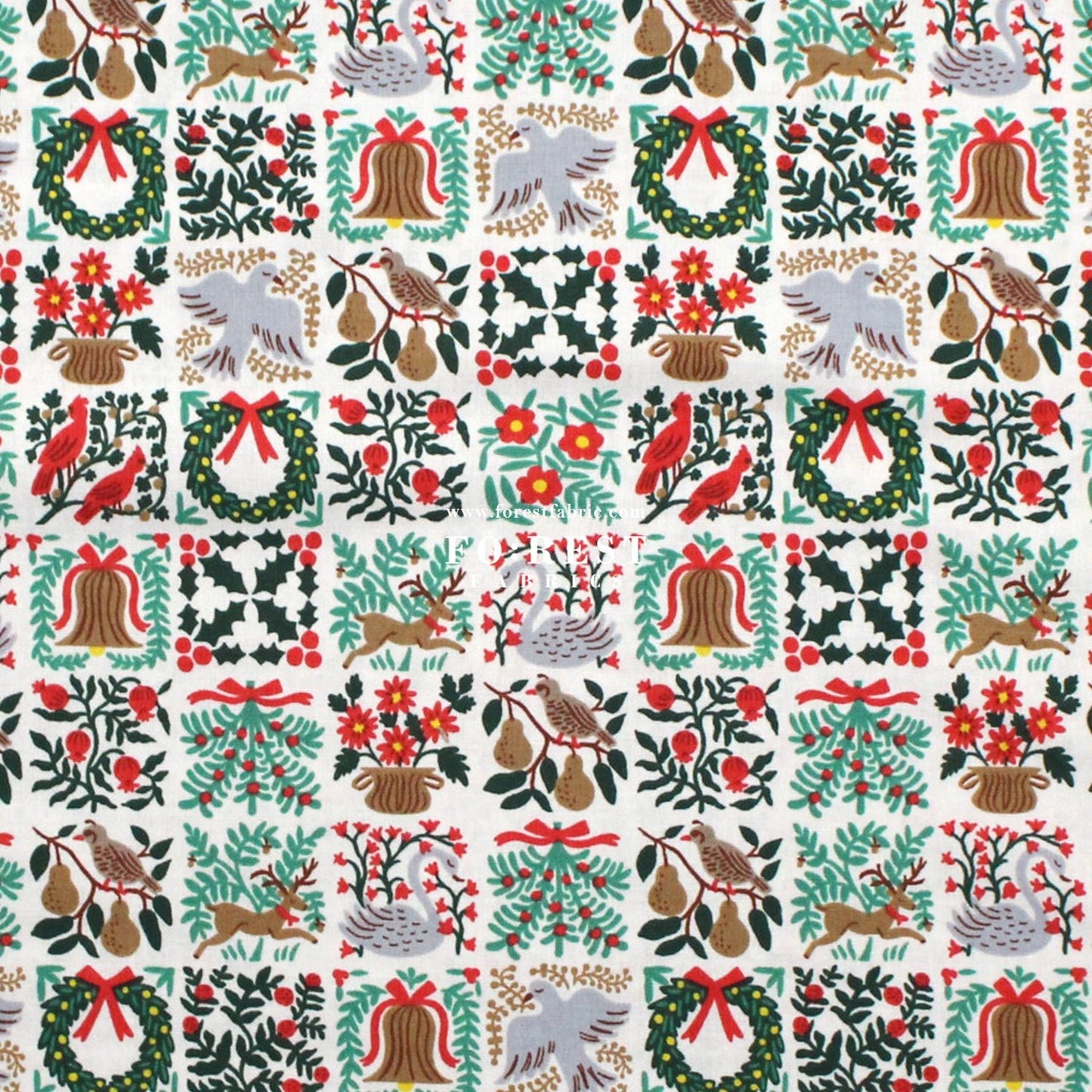 cotton - Holiday Tapestry Cream Small fabric - FO:REST Fabric 布恩堂Liberty fabrictana lawnjapanese fabricykk zipper