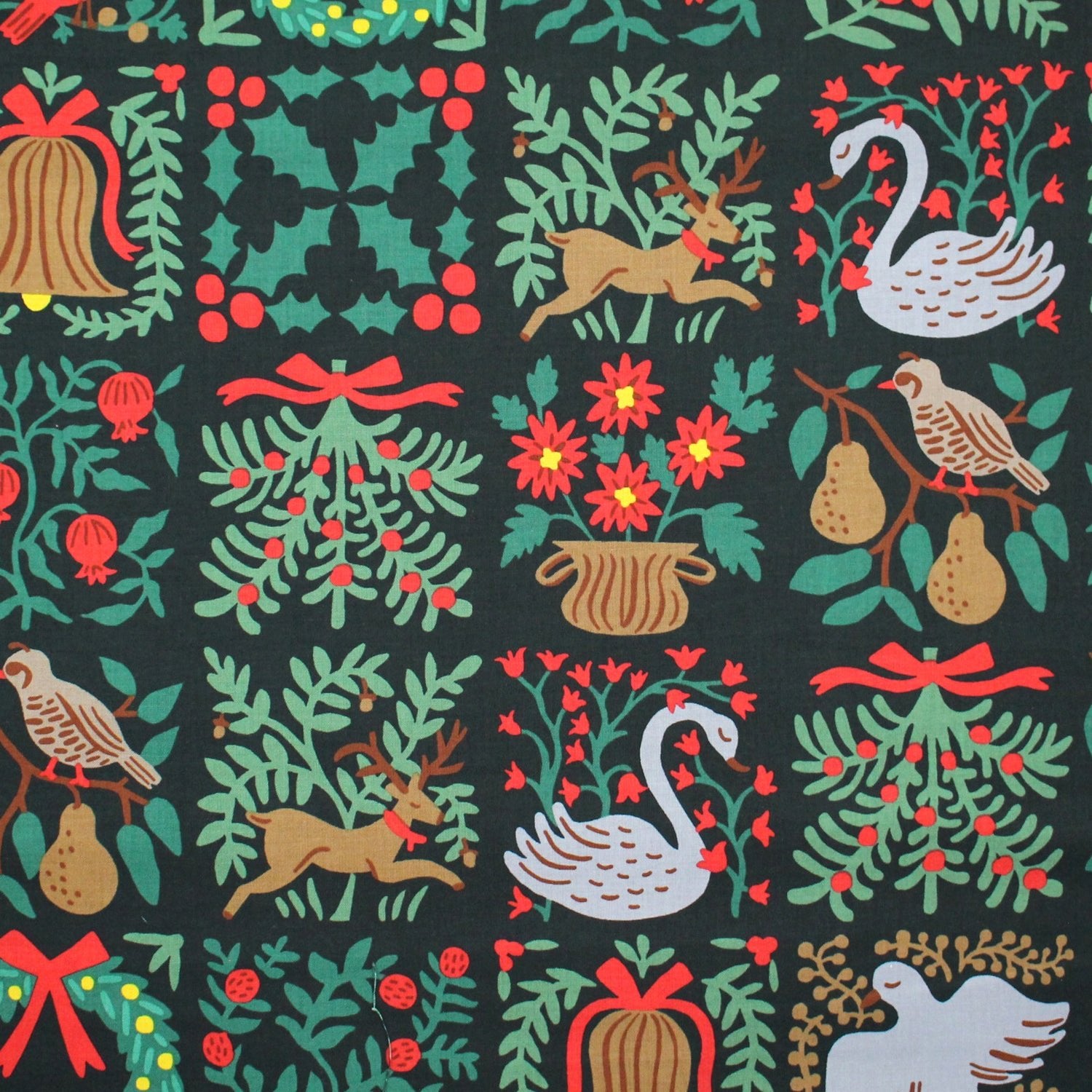 cotton - Holiday Tapestry Green Large fabric - FO:REST Fabric 布恩堂Liberty fabrictana lawnjapanese fabricykk zipper