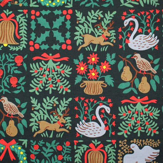 cotton - Holiday Tapestry Green Large fabric - FO:REST Fabric 布恩堂Liberty fabrictana lawnjapanese fabricykk zipper