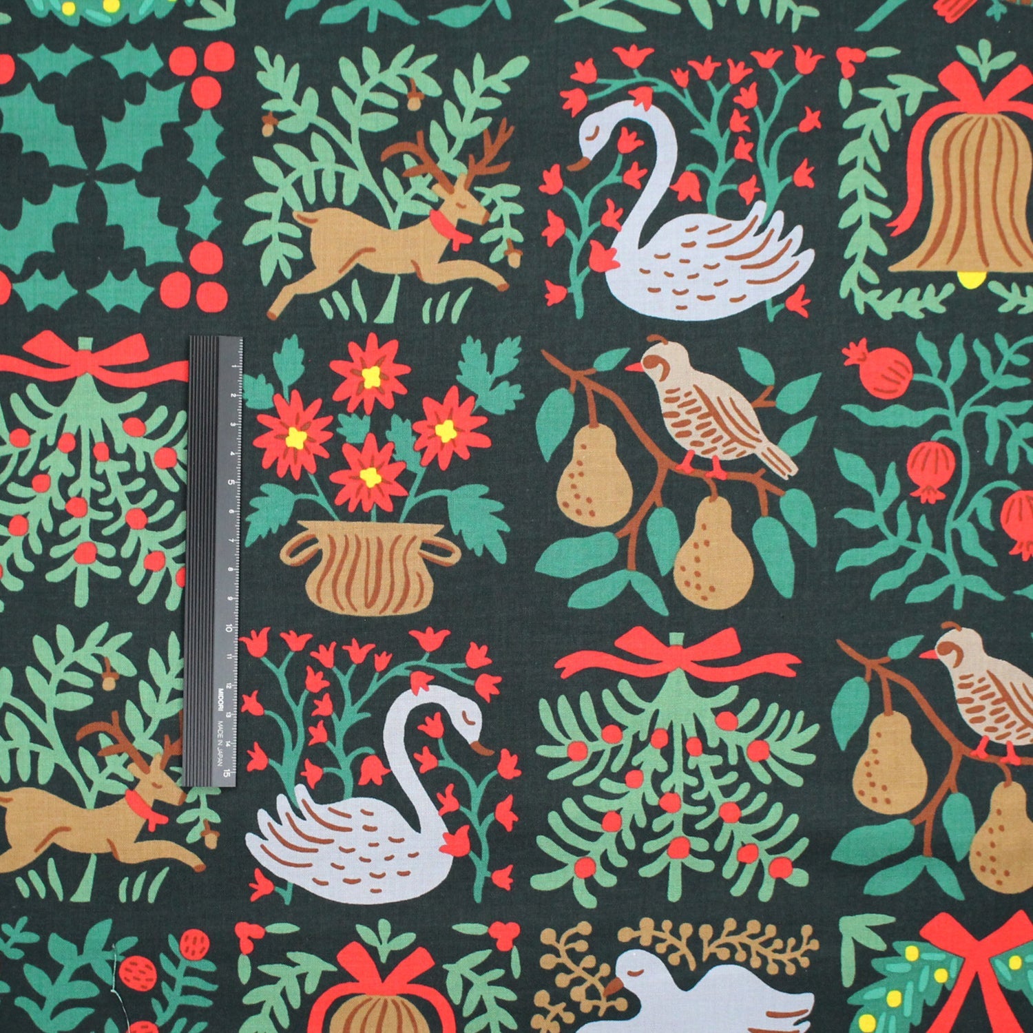 cotton - Holiday Tapestry Green Large fabric - FO:REST Fabric 布恩堂Liberty fabrictana lawnjapanese fabricykk zipper