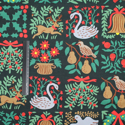 cotton - Holiday Tapestry Green Large fabric - FO:REST Fabric 布恩堂Liberty fabrictana lawnjapanese fabricykk zipper