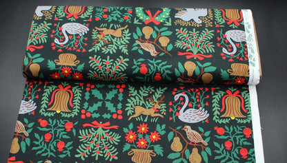 cotton - Holiday Tapestry Green Large fabric - FO:REST Fabric 布恩堂Liberty fabrictana lawnjapanese fabricykk zipper