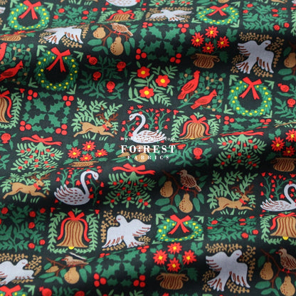 cotton - Holiday Tapestry Green Small fabric - FO:REST Fabric 布恩堂Liberty fabrictana lawnjapanese fabricykk zipper