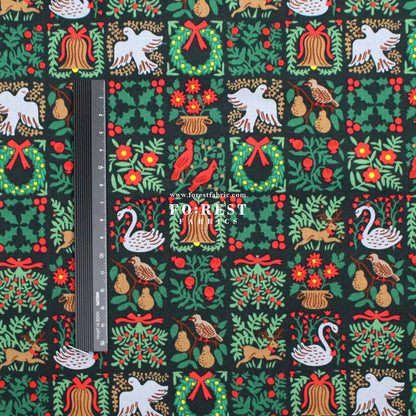 cotton - Holiday Tapestry Green Small fabric - FO:REST Fabric 布恩堂Liberty fabrictana lawnjapanese fabricykk zipper