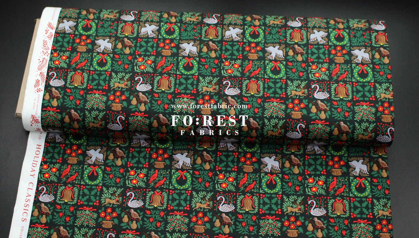 cotton - Holiday Tapestry Green Small fabric - FO:REST Fabric 布恩堂Liberty fabrictana lawnjapanese fabricykk zipper