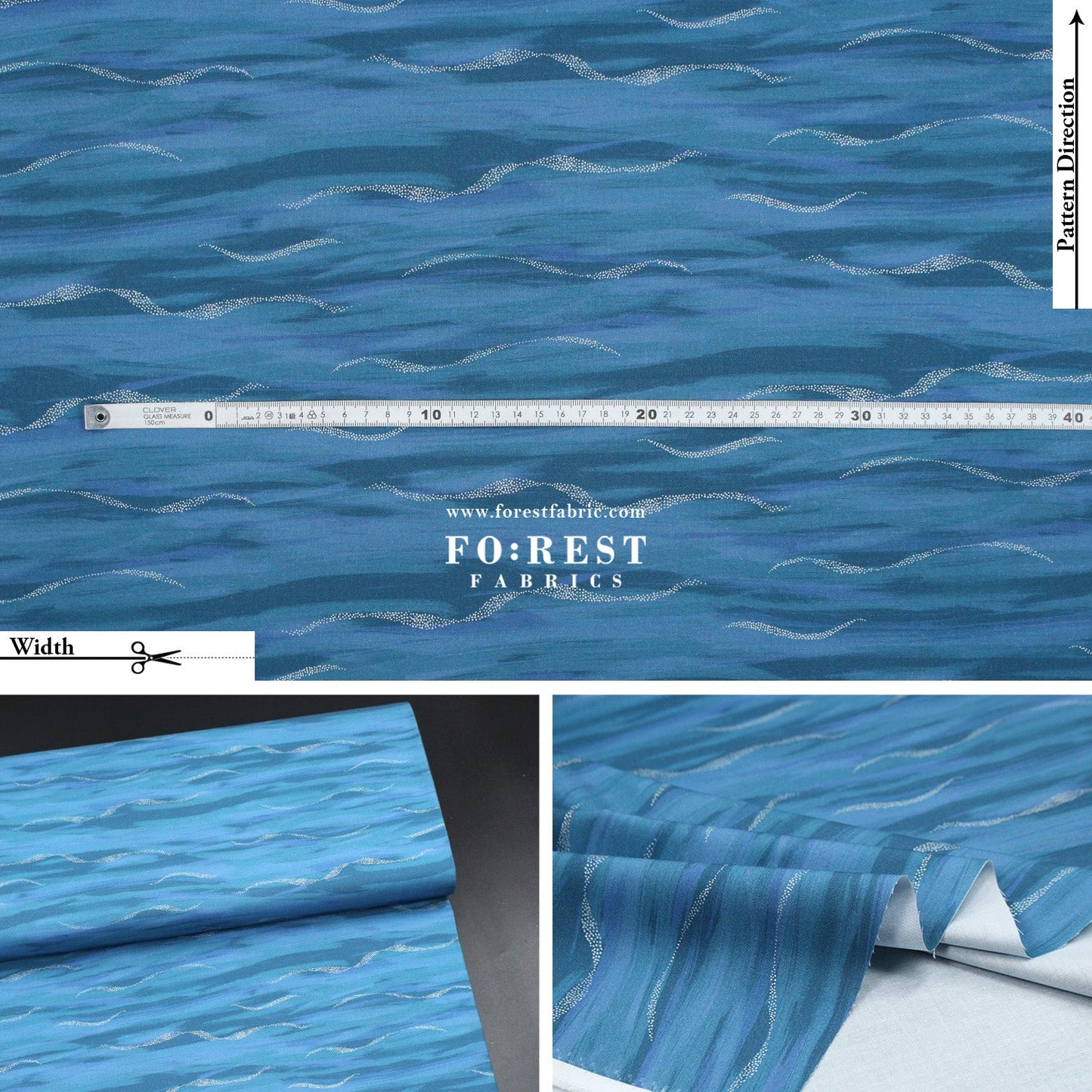 cotton - Ice Lake Lagoon Metallic fabric - FO:REST Fabric 布恩堂Liberty fabrictana lawnjapanese fabricykk zipper