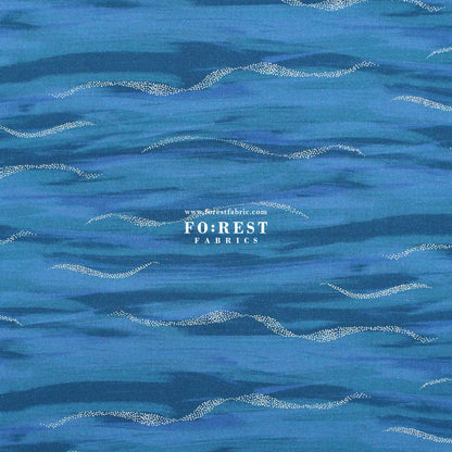 cotton - Ice Lake Lagoon Metallic fabric - FO:REST Fabric 布恩堂Liberty fabrictana lawnjapanese fabricykk zipper