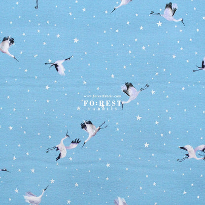 cotton - Ice Lake Sky Metallic fabric - FO:REST Fabric 布恩堂Liberty fabrictana lawnjapanese fabricykk zipper
