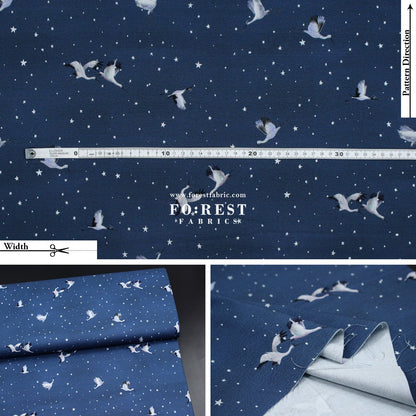 cotton - Ice Lake Starry Night Metallic fabric - FO:REST Fabric 布恩堂Liberty fabrictana lawnjapanese fabricykk zipper