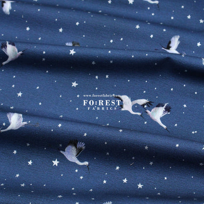 cotton - Ice Lake Starry Night Metallic fabric - FO:REST Fabric 布恩堂Liberty fabrictana lawnjapanese fabricykk zipper