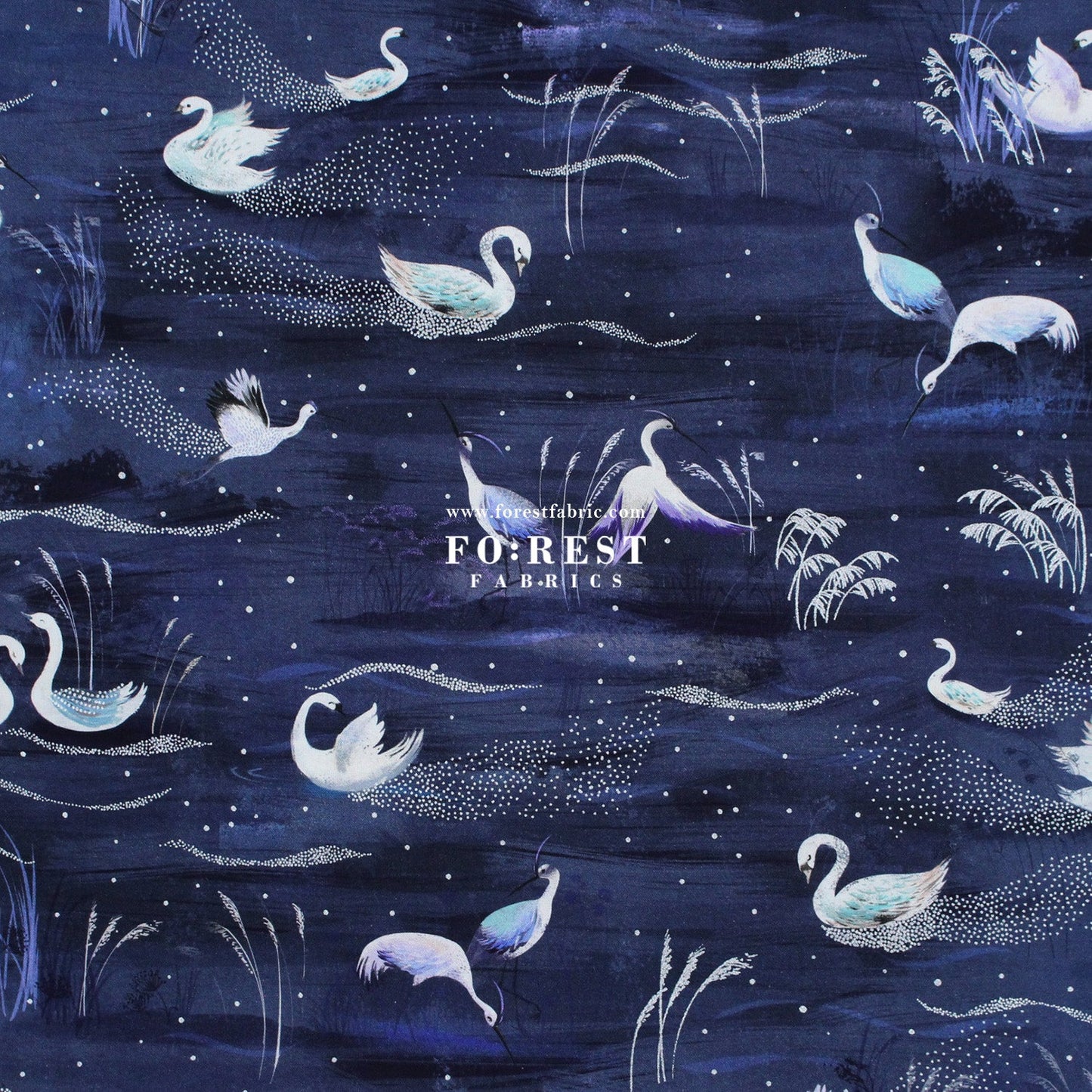 cotton - Ice Lake Starry Night Metallic fabric - FO:REST Fabric 布恩堂Liberty fabrictana lawnjapanese fabricykk zipper