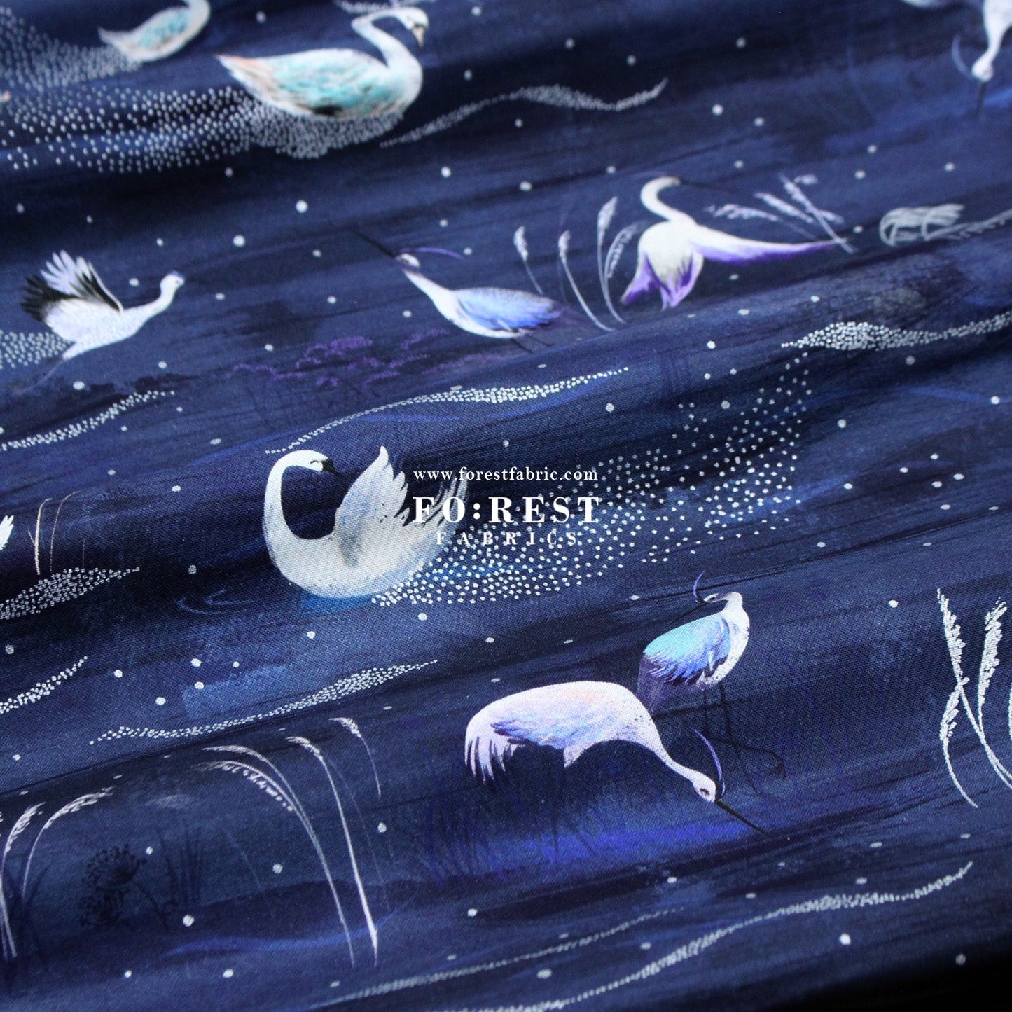 cotton - Ice Lake Starry Night Metallic fabric - FO:REST Fabric 布恩堂Liberty fabrictana lawnjapanese fabricykk zipper