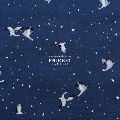 cotton - Ice Lake Starry Night Metallic fabric - FO:REST Fabric 布恩堂Liberty fabrictana lawnjapanese fabricykk zipper