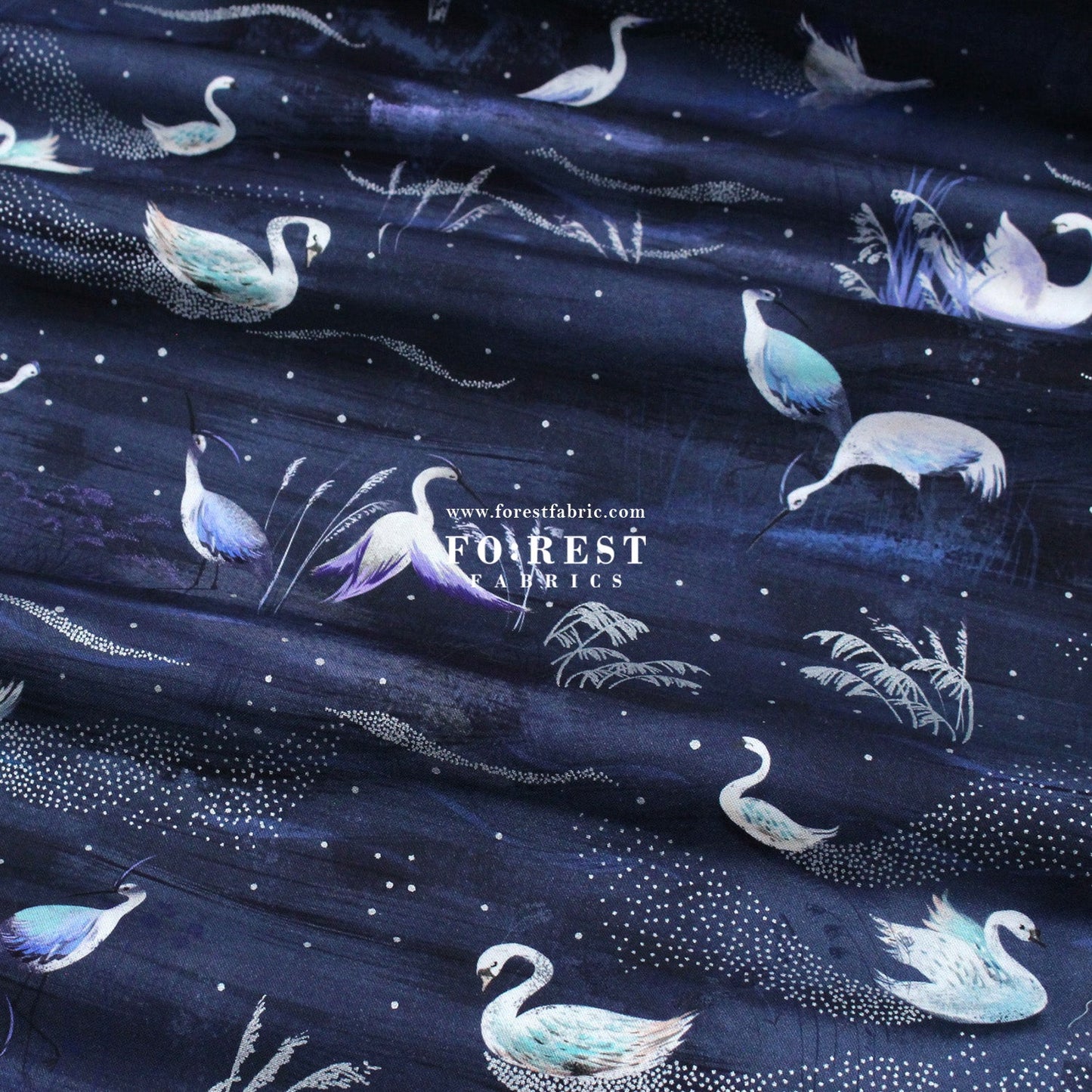 cotton - Ice Lake Starry Night Metallic fabric - FO:REST Fabric 布恩堂Liberty fabrictana lawnjapanese fabricykk zipper