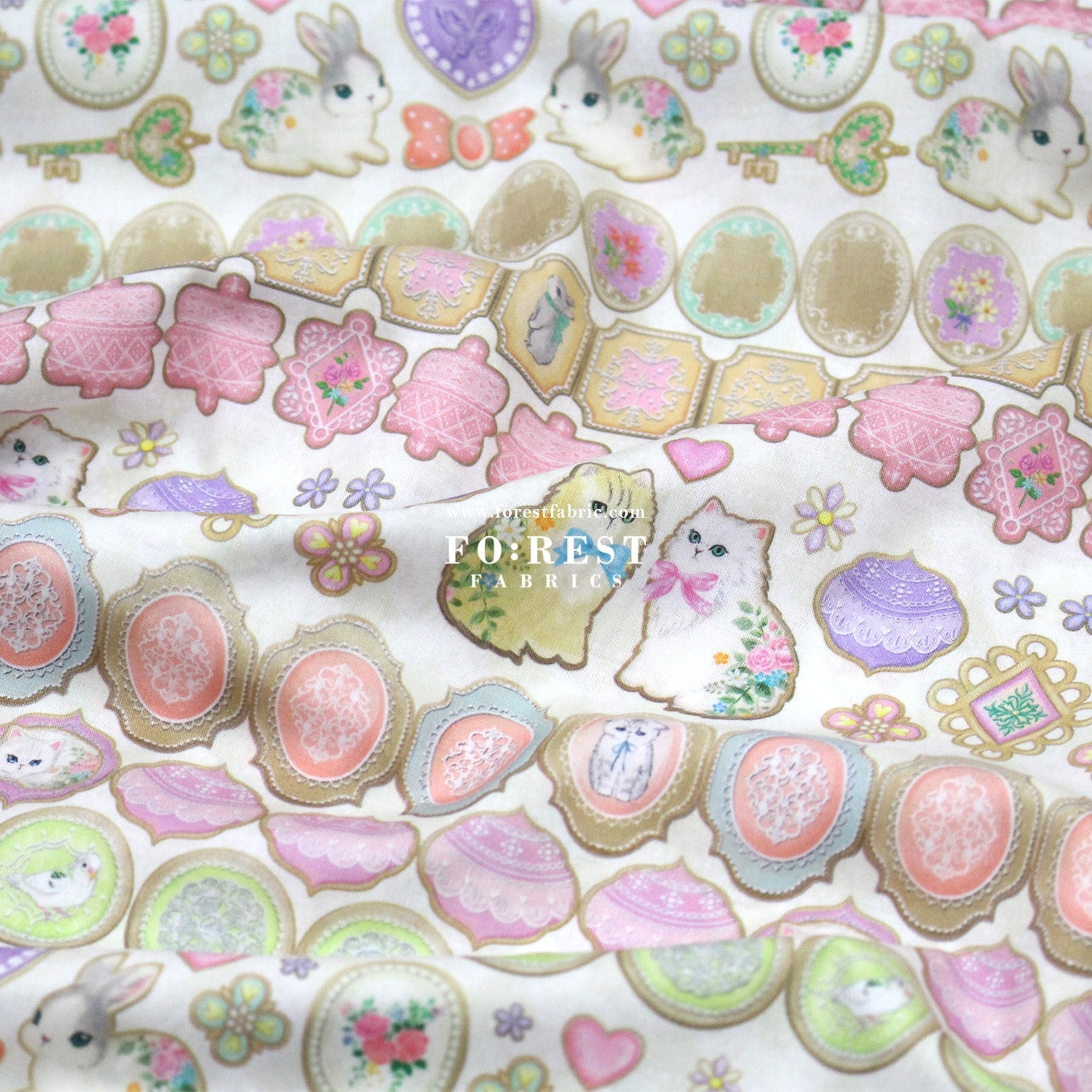 cotton - Icing Cookies fabric - FO:REST Fabric 布恩堂Liberty fabrictana lawnjapanese fabricykk zipper